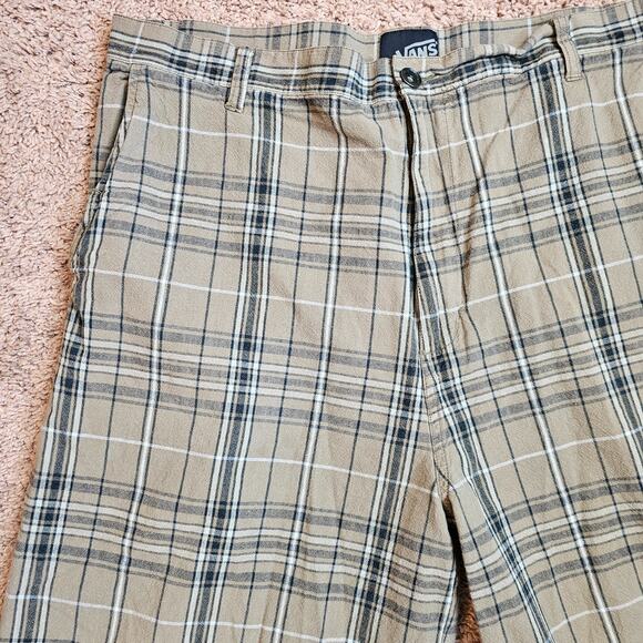 Vans Plaid Shorts Mens 38 Green Slash Pocket Skater Casual Outdoors - Picture 2 of 11